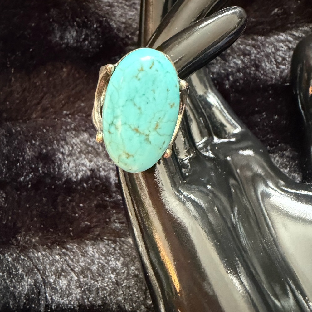 Vintage Turquoise Stone Silver Ring